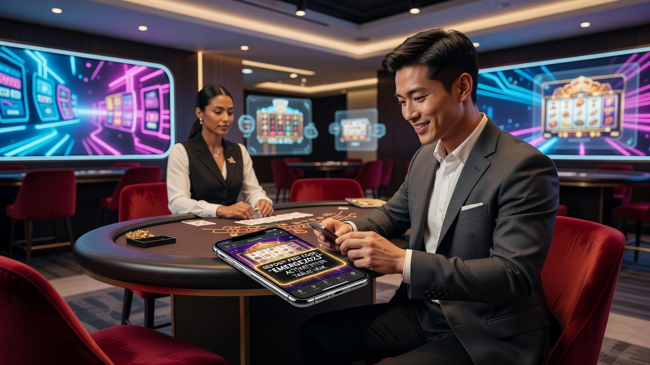 Live dealer table interface on mobile device after using deposit-free code